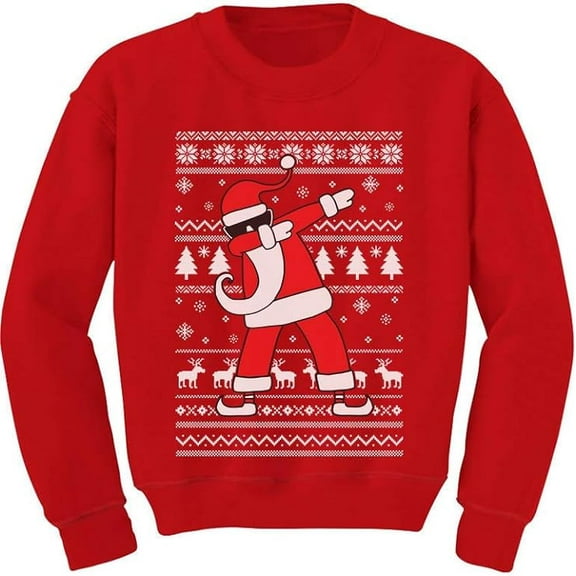 Tstars Boys Unisex Ugly Christmas Dabbing Santa Kids Christmas Gift Funny Humor Holiday Shirts Xmas Party Christmas Gifts for Boy Youth Kids Sweatshirt