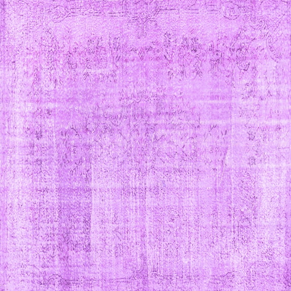 Ahgly Company Indoor Square Abstract Purple Contemporary Area Rugs, 4' Square