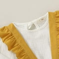 thumbnail image 3 of Sinhoon Toddler Baby Girl Linen Suspender Skirt Set Long Sleeve Shirts Ruffled Dress Clothes, 3 of 7