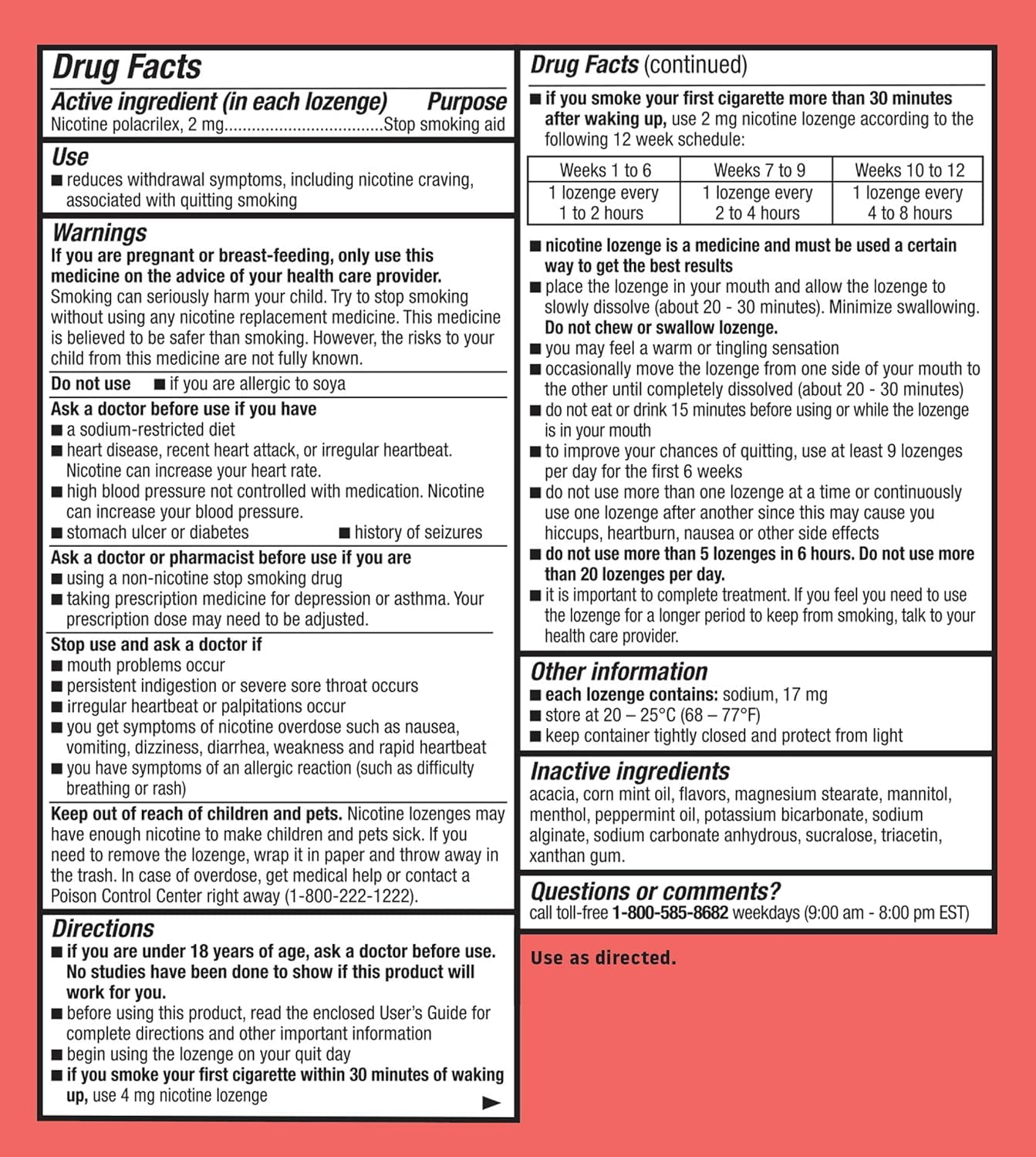 Habitrol Nicotine Lozenges 2mg Mint Flavor Stop Smoking Aid to Reduce Withdrawal Symptoms, 24 Count