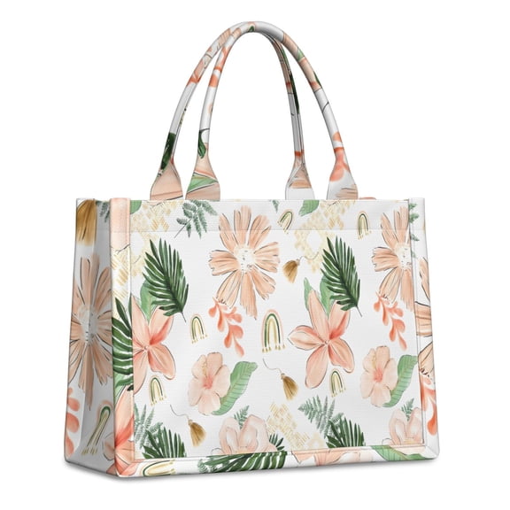 Large Capacity Tote Bag,Pioneer Flower Floral Print Pattern Handbag Fashion Luxury Tote Bag,15.7"x13"x 5.1" Inches,Laptop Compatible