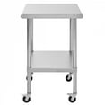 thumbnail image 6 of 24×30×33.4 Inch NSF Commercial Stainless Steel Prep Table with Lockable Wheels 400LBS Capacity Adjustable Undershelf Detachable Side Hook for Restaurant Kitchen Garage Steel Gray, 6 of 10