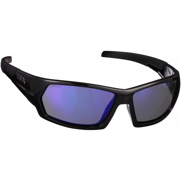 DVX Next Rx'able Safety Blue Mirror Lens Gloss Black Frame Sunglasses