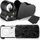 thumbnail image 1 of Lupa de joyero negra de 2 piezas, lupa de joyero iluminada, lupa de ojo de joyero de 30 x 60 x 90 x, lupa de joyería con luz ultravioleta negra y luz LED brillante para gemas de diamante C, 1 of 5
