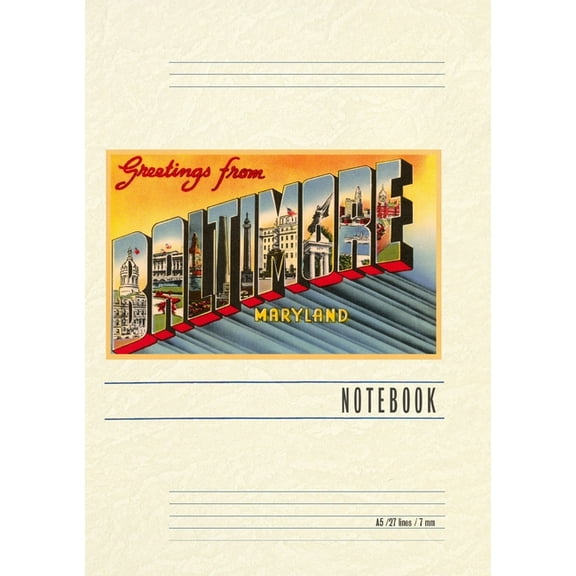 Vintage Lined Notebook Greetings from Baltimore, (Paperback)