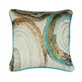 thumbnail image 2 of SAFAVIEH Nima 18" x 18" Tropical Plush Pillow, Blue/Gold, 2 of 5