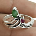 thumbnail image 3 of Genuine Emerald, Sapphire & Ruby Multi Gemstone Ring, Pure 925 Sterling Silver, Wedding Stackable Metaphysical Gifts Ring, Anxiety Ring, Super Designer Handmade Unique Jewelry For Women Size 7, 3 of 5