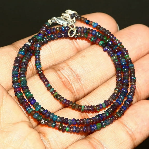 Shyamgems AAA  Red Fire Ethiopian Opal Smooth Rondelle Beads