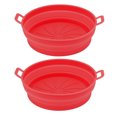 thumbnail image 2 of Air Cooker Pot, 2Pcs Silicone Air Cooker Pot With Handle Round Fryer Liner Tray Replacement For Kitchen Cooking Accessories 21cm, 2 of 8