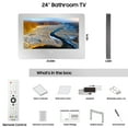 thumbnail image 6 of SYLVOX Bathroom TV, 24" Smart Mirror TV, Newest Google TV Support WiFi Bluetooth Google Assistant, 1080P HD TV, IP65 Waterproof TV for Bathroom Shower & SPA(Wall Mount), 6 of 10