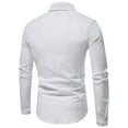 thumbnail image 2 of Yoodem Mens Shirts Men's T-shirts Button Half Shirt Covered Solid Tops Collar Long Turn-down Men's Casual Sleeve Men Shirts for Men White 4XL, 2 of 6