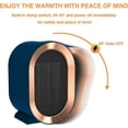 thumbnail image 3 of Económico, portátil PTC Cerámica 1S Calentamiento rápido silencioso, mini calentador de ventilador para sala de estar, dormitorio, baño - Azul, 3 of 5