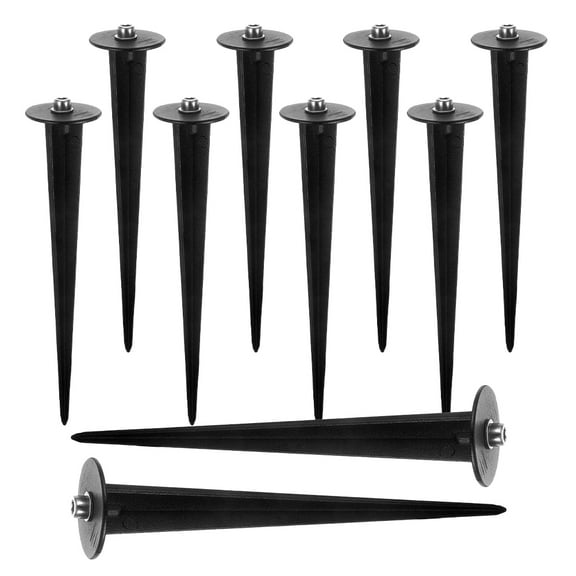 10 Pcs Solar Ground Pole Light Stakes Aluminum Outdoor Lights Rod Insertion for Yards Lamp