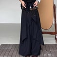 thumbnail image 2 of SONXAHE Double Button Front Wide Leg Pants for Men Asymmetrical Hem Street Shoot Long Trouser, 2 of 4