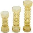 thumbnail image 6 of DecMode 3 Candle Yellow Glass Bubble Pillar Candle Holder, Set of 3, 6 of 7