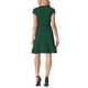 thumbnail image 3 of Vestido verde de mujer con mangas cortas, cuello redondo, con volantes en la parte inferior y por encima de la rodilla, 3 of 6