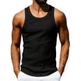 thumbnail image 2 of Antinious Men Solid Rib Elastic Sleeveless Breathable Outdoor Workout Basic Loose Tank Top, 2 of 5
