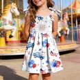 thumbnail image 2 of Splozh Toddler Girl 4th of July Dress 1T 2T 3T 4T 5T 6T Cute Summer Spaghetti Straps Casual Wear Girls Red White and Blue Dress,White,1-2 Years, 2 of 5