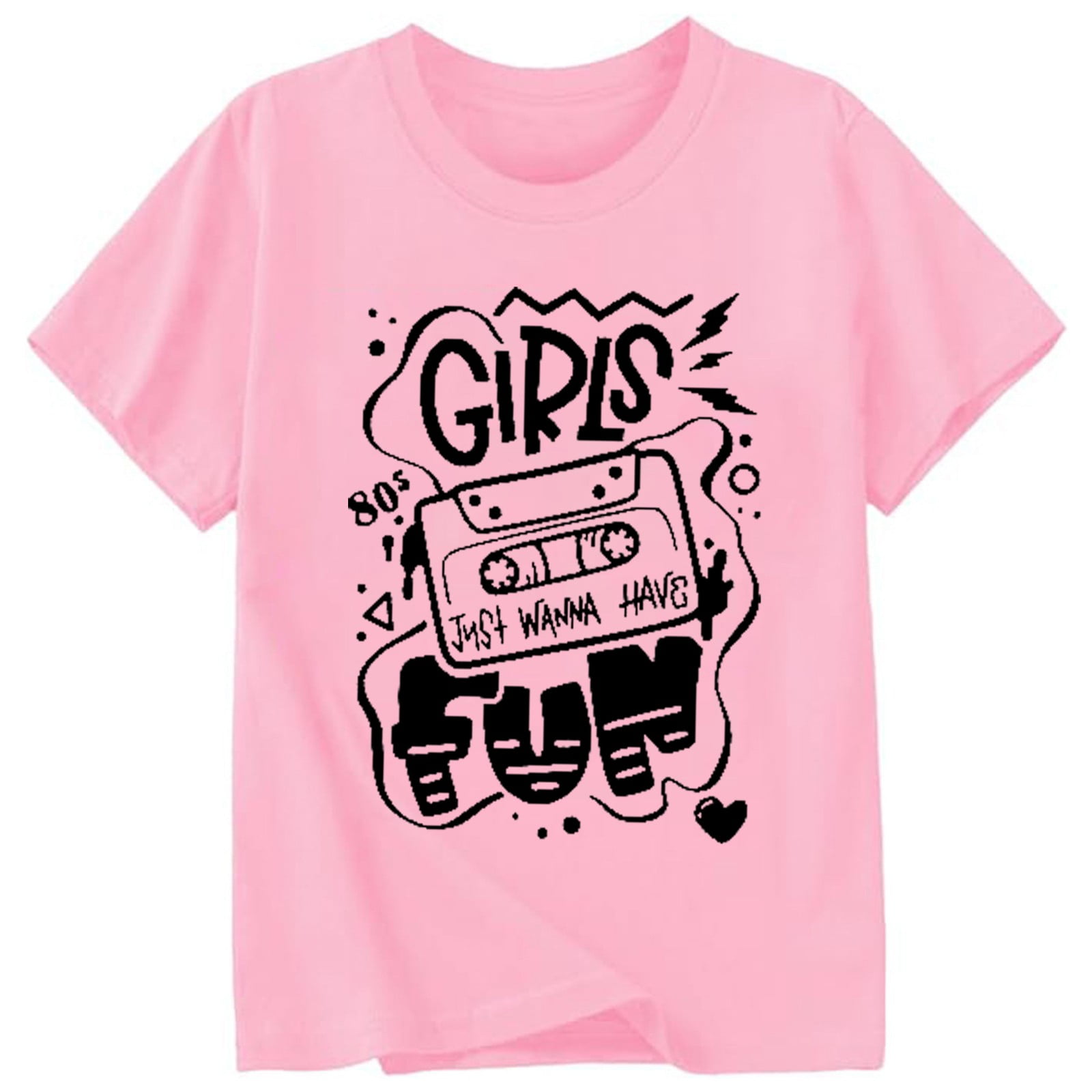 Trendy Girlie Girl Shirts Child Girls T Shirts Trendy Print Short