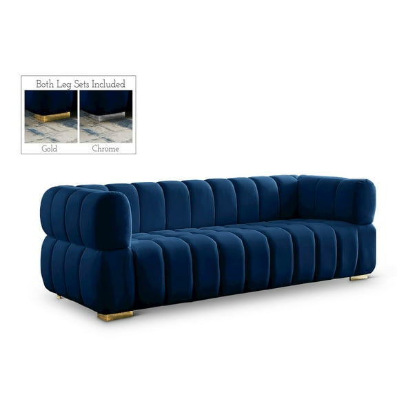 Meridian Furniture Gwen Navy Velvet Sofa