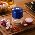 thumbnail image 4 of Mini Garlic Chopper with Stainless Steel Blades, USB Rechargeable Portable Food Mincer, Wireless Food Processor for Garlic, Chili, Spices, Food Kitchen Gadgets, Light Blue, 4 of 8