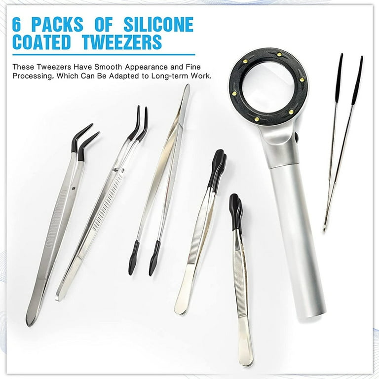 6 Fine Tip Button Parts Holding Lock Tweezers - JETS INC. - Jewelers  Equipment Tools and Supplies