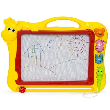 - Best Choice Products Magnetic Colorful Writing Board w/ Pencil, Eraser, and Learn-Along Buttons & Speakers - Yellow