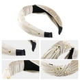 thumbnail image 4 of Unique Bargains 1 Pc flannelette Heart Shape Stud Knot Headband Women Hairband 1.18 Inch Wide Beige, 4 of 7
