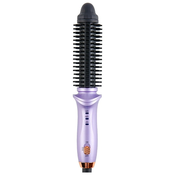 Yoofe Curling Brush,Cordless USB Rechargeable Hair Curling Brush,Anti-Scald Heated Round Wand 4000mAh,for Short Hair and Long Hair,Up to 180°C,Heated Styling Straightener for Travel(Purple)