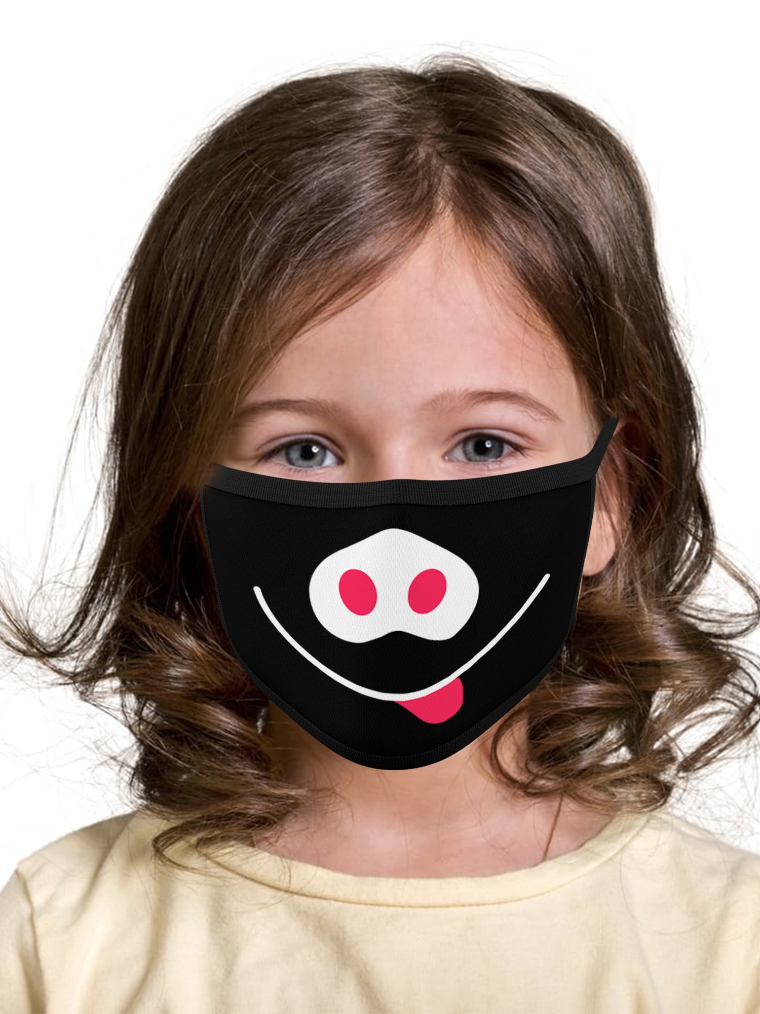 Fun Face Mask Kids Reusable Face Masks Washable 2 Layered Children Face Mask Kawaii Pig Face Mask Pig Design Pig Love Ages 4 to 10