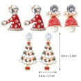 thumbnail image 2 of 3 Pairs Christmas Themed Creative Oil Drip Earring Set Diamond Bell Earring, 2 of 7