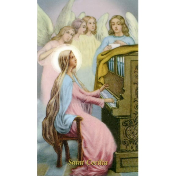 Prayer to Saint Cecilia N holy card - laminated - Pack of 25