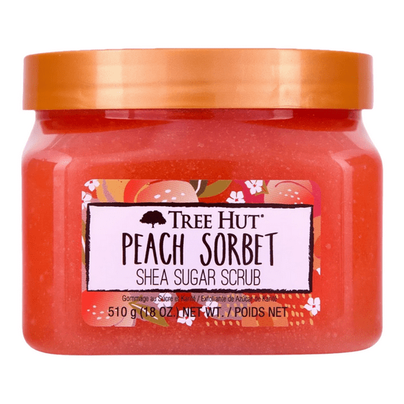 Tree Hut Shea Sugar Scrub, Peach Sorbet, 18 oz