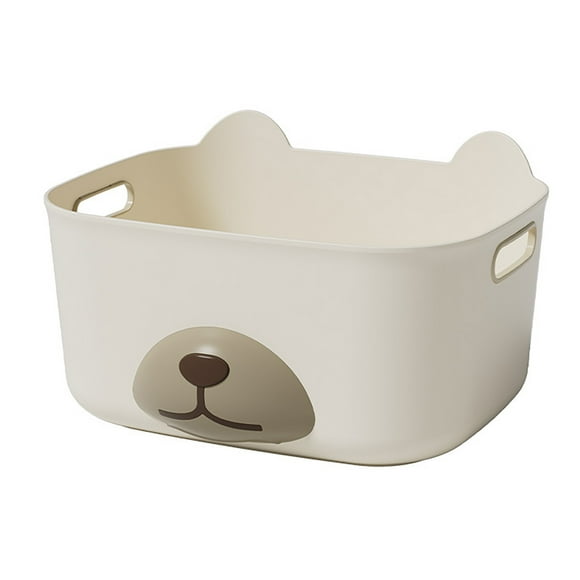 Plastic Storage Basket, Plastic Large Capacity Home Tidy Open Storage Bin Wide Application Cute Appearance for Armoire