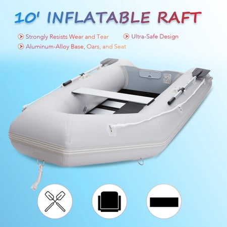 Preenex 10 Ft. Portable Inflatable Boat 4 Person Heavy Duty 990 Lb. Capacity Raft