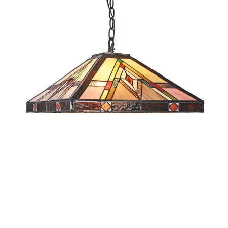 

Chloe Lighting Tiffany 2-light Blackish Bronze Pendant