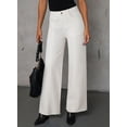 thumbnail image 3 of DOKOTOO Women's Wide Leg Jeans Trendy High Waist Center-Seam Straight Leg Raw Hem Baggy Loose Boyfriend Stretchy Denim Pants, 3 of 8