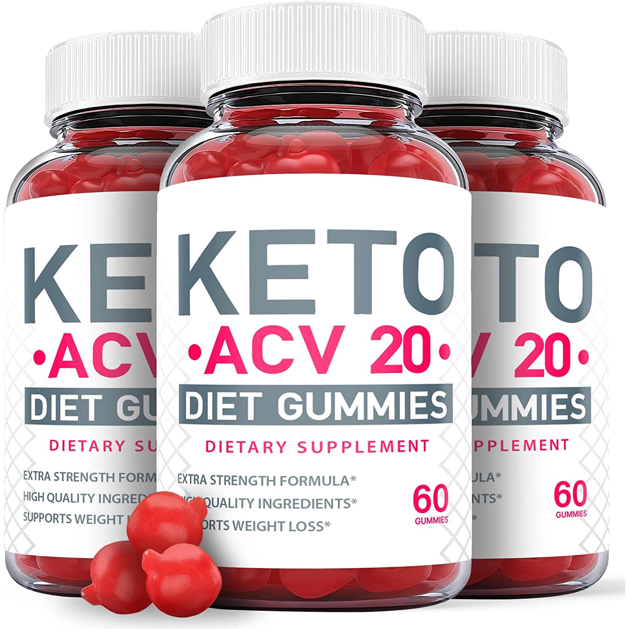 (3 Pack) Keto ACV 20 Gummies - Supplement for Weight Loss - Energy & Focus Boosting Dietary Supplements for Weight Management & Metabolism - Fat Burn - 180 Gummies