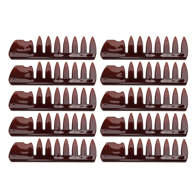 Styling Hair Comb, PS Material 10 Pcs Wide Tooth Hair Comb Rounded Edge For Home Transparent Black,Transparent Brown