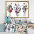thumbnail image 3 of Designart 'Transparent Vases With Bouquets of Wildflowers I' Farmhouse Framed Art Print, 3 of 4