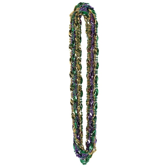 Beistle 12-Pack Mardi Gras Swirl Beads, 33-Inch, gold/green/purple (50571)