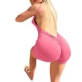 thumbnail image 4 of xiaxaixu Bodysuits for Women Solid Color Sling Playsuits U-Neck Sleeveless Skinny Short Jumpsuits Summer Backless Rompers, 4 of 9