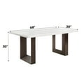thumbnail image 3 of ACME Edwyn Transitional Wood and Marble Rectangular Dining Table in White/Brown, 3 of 10
