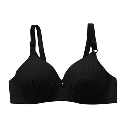 

TOWED22 Bras For Women Compression Wirefree High Support Bra for Women Small to Plus Size Everyday Wear Exercise and Offers Back Support Black