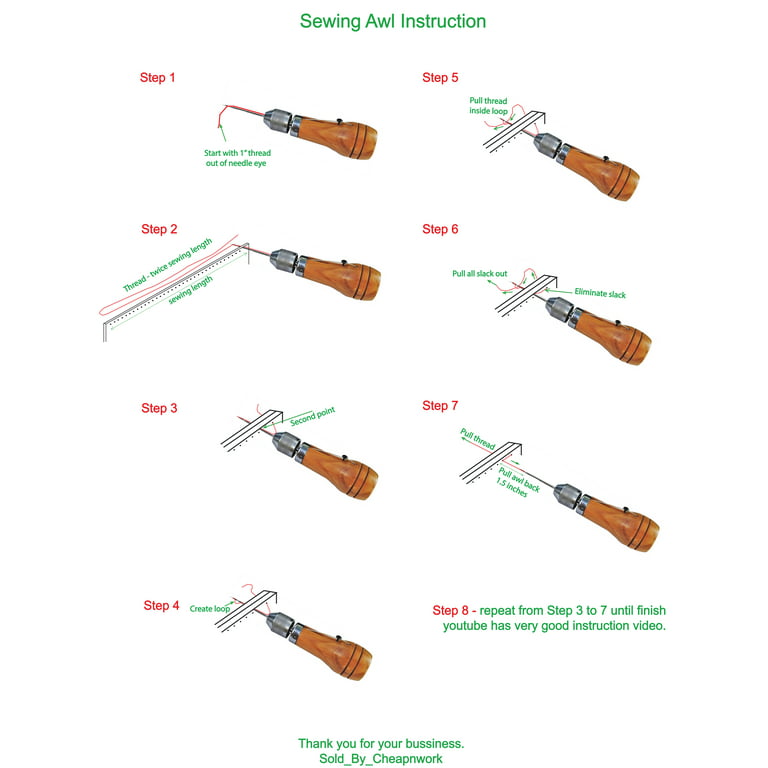 Sewing Awl with Thread - Essential Tool for Inflatable Repair and Small  Sewing Projects