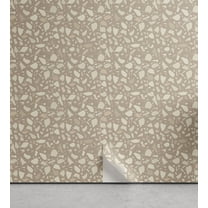 Ambesonne Stones Peel & Stick Wallpaper for Home, Neutral Irregular Pebbles, 13"x36", Warm Taupe and Eggshell