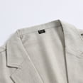 thumbnail image 6 of Cloudstyle Men's Solid Color Notch Lapel Two-Button Linen Blazer - Casual Regular Fit Spring/Fall No Back Vent Jacket, 6 of 10