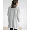 thumbnail image 3 of Wenseny Loose Fit Sweater For Women With Pocket Long Sleeve Lightweight Knitted Sweater Gray M, 3 of 5