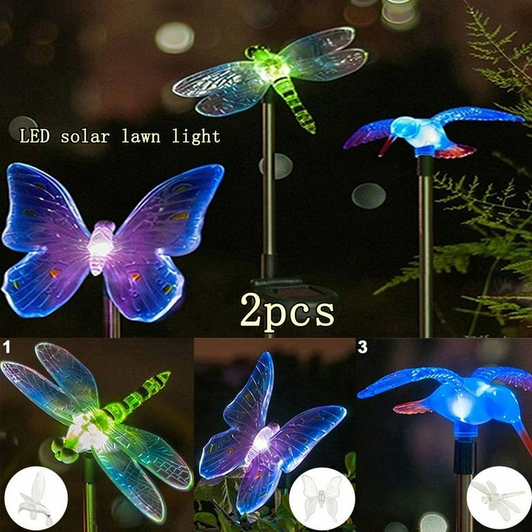 Zhaomeidaxi Solar Stake Light, Solar Powered Decorative Landscape Lighting  Hummingbird Butterfly Dragonfly for Outdoor Path, Yard, Lawn, Christmas