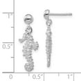 thumbnail image 4 of Auriga Fine Jewelry 925 Sterling Silver Rhodium-Plated 3D Seahorse Dangle Post Earrings for Women, 4 of 6